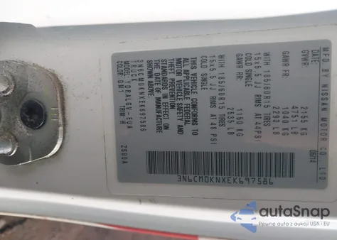 2014 Nissan Nv200 Sv z USA, uszkodzony, nr VIN 3N6CM0KNXEK697586